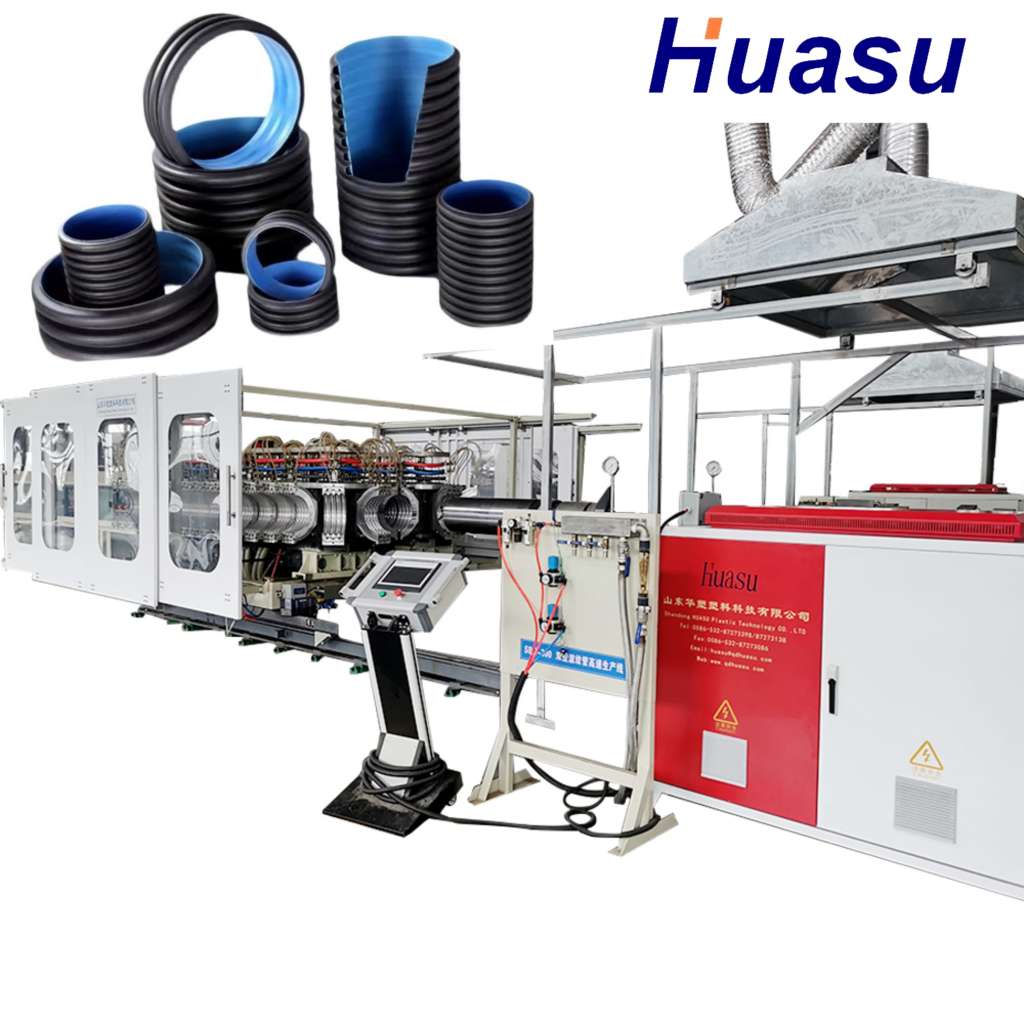 PE PP PVC Single Double Wall Corrugated Pipe Extru